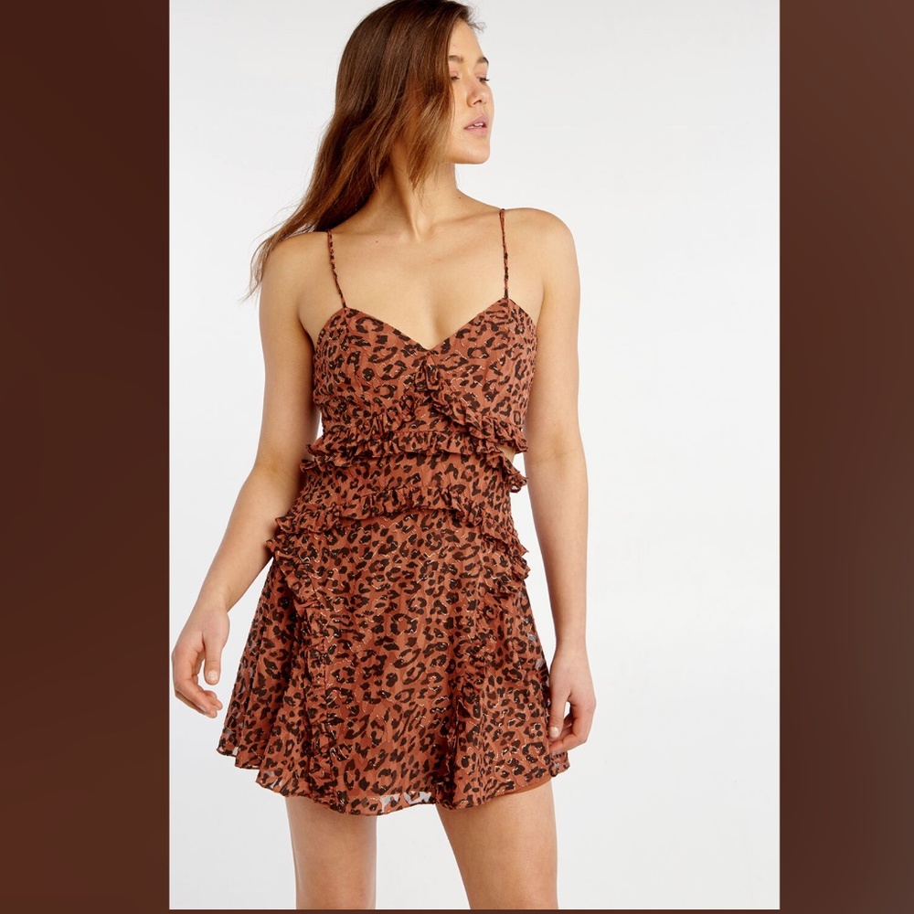 Bardot ⎮ Leopard frill dress